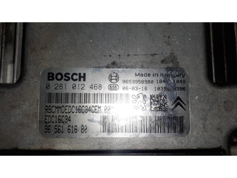 Recambio de centralita motor uce para citroen xsara picasso referencia OEM IAM 9656161680 0281012468 BOSCH