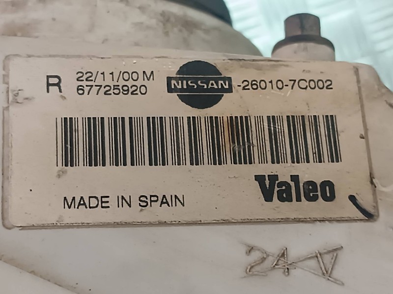 Recambio de faro derecho para nissan vanette cargo (hc23) furg. referencia OEM IAM 260107C002 67725920 VALEO