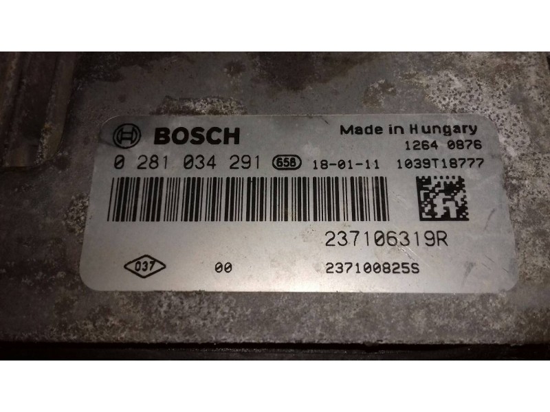 Recambio de centralita motor uce para renault captur xmod referencia OEM IAM 0281034291 237106319R BOSCH