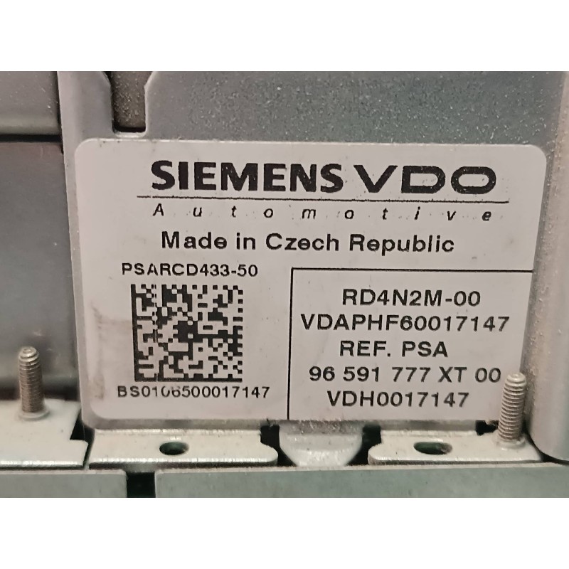 Recambio de sistema audio / radio cd para citroen c4 picasso sx referencia OEM IAM 96591777XT VDH0017147 SIEMENS VDO