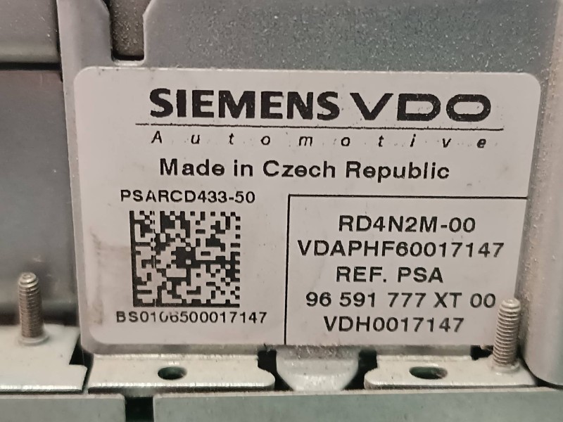 Recambio de sistema audio / radio cd para citroen c4 picasso sx referencia OEM IAM 96591777XT VDH0017147 SIEMENS VDO