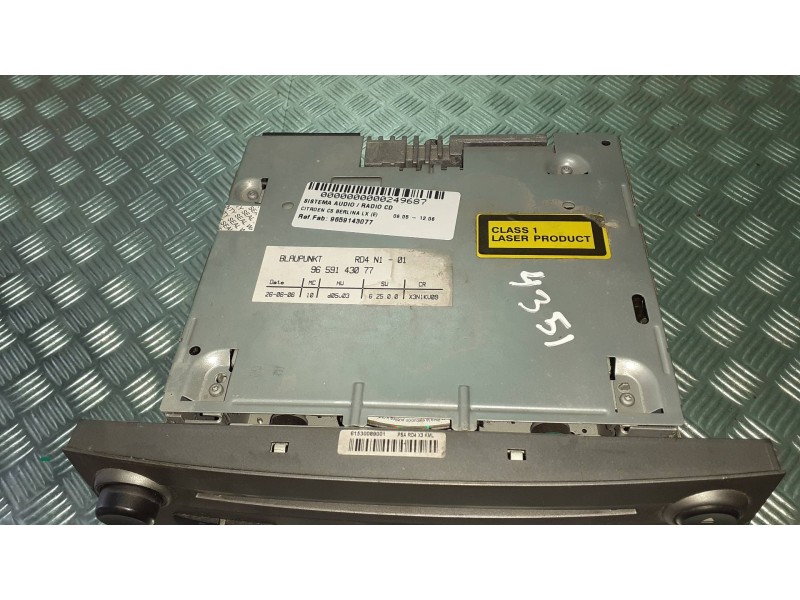 Recambio de sistema audio / radio cd para citroen c5 berlina lx (e) referencia OEM IAM 9659143077 765124392 BLAUPUNK
