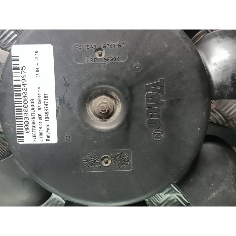 Recambio de electroventilador para citroen c4 berlina collection referencia OEM IAM 1049874716T VALEO CONECTOR 2 PINES