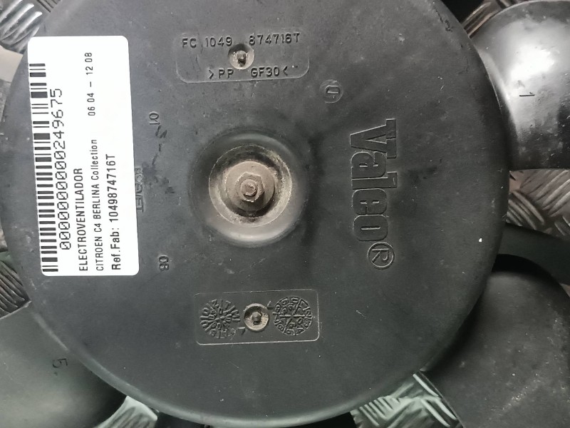 Recambio de electroventilador para citroen c4 berlina collection referencia OEM IAM 1049874716T VALEO CONECTOR 2 PINES