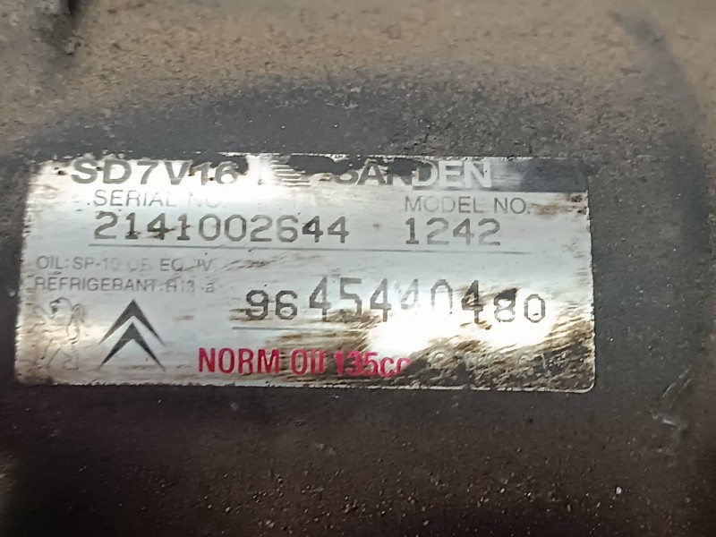 Recambio de compresor aire acondicionado para citroen xsara picasso referencia OEM IAM 9645440480 SD7V16 SANDEN