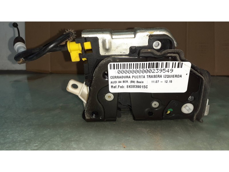 Recambio de cerradura puerta trasera izquierda para audi a4 ber. (b8) basis referencia OEM IAM 8K0839015C BLANCO 6 PINES