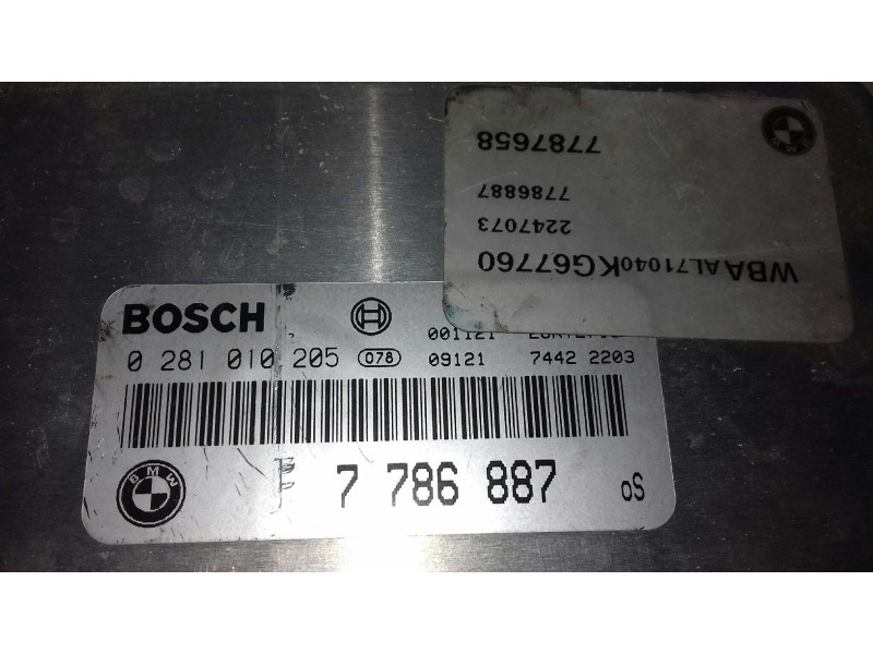Recambio de centralita motor uce para bmw serie 3 berlina (e46) 320d referencia OEM IAM 0281010205 7786887 BOSCH