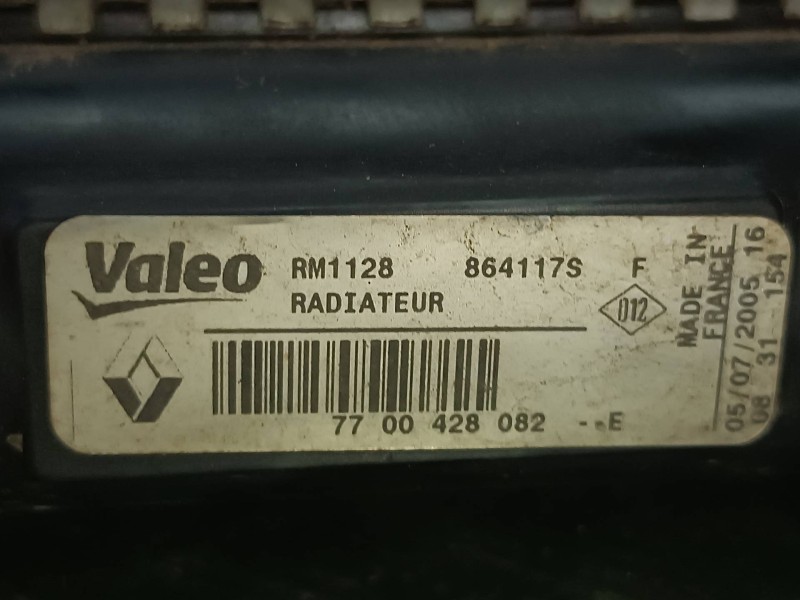 Recambio de radiador agua para dacia logan referencia OEM IAM 7700428082 864117S VALEO