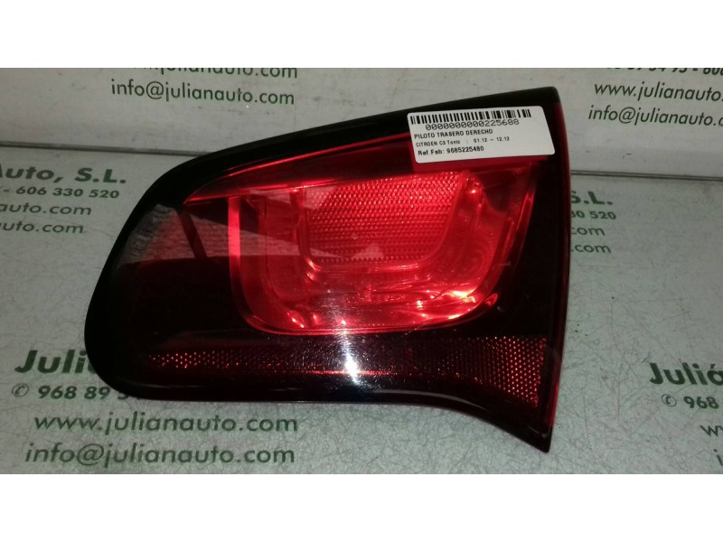 Recambio de piloto trasero derecho interior para citroen c3 tonic referencia OEM IAM 9685225480  PORTON