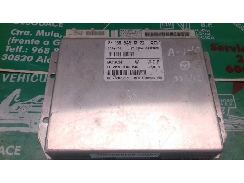Recambio de centralita abs para mercedes-benz clase a (w168) 140 (168.031) referencia OEM IAM 1685451332 0265109619 BOSCH