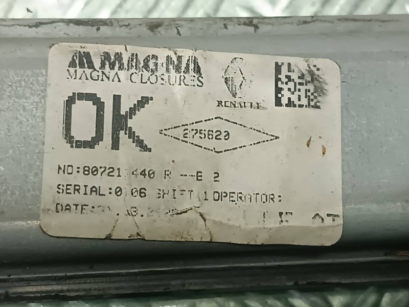 Recambio de elevalunas delantero izquierdo para dacia sandero iii referencia OEM IAM 807217352R CONECTOR 6 PINES ELECTRICO