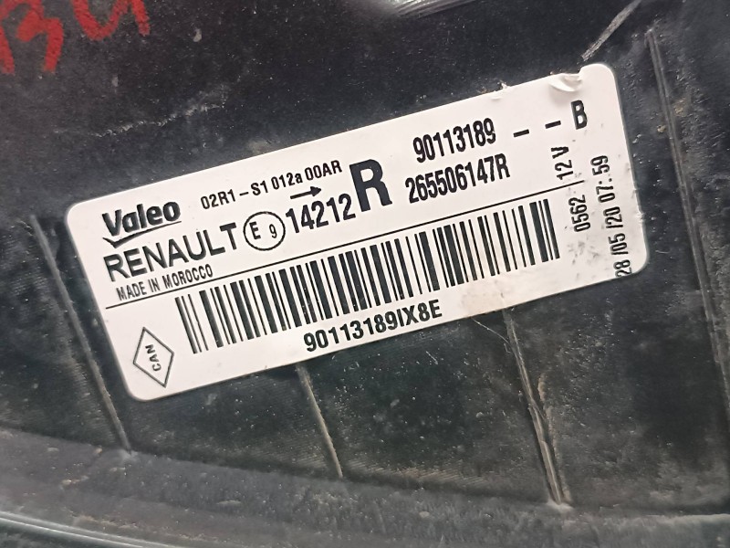 Recambio de piloto trasero derecho para dacia sandero iii referencia OEM IAM 265506147R 90113189 VALEO