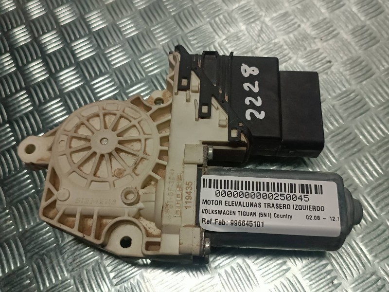 Recambio de motor elevalunas trasero izquierdo para volkswagen tiguan (5n1) country referencia OEM IAM 996645101 1K0959795E 