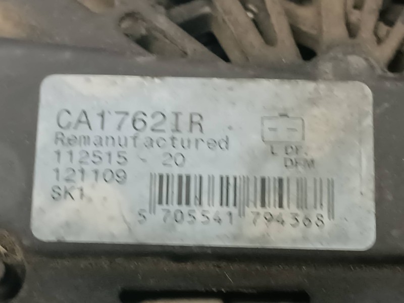 Recambio de alternador para renault scenic ii referencia OEM IAM CA1762IR 112515 CONECTOR 2 PINES