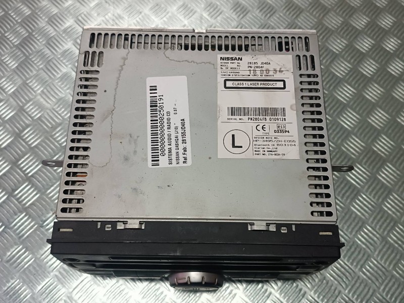 Recambio de sistema audio / radio cd para nissan qashqai (j10) referencia OEM IAM 28155JD40A PN2804FB 0109128