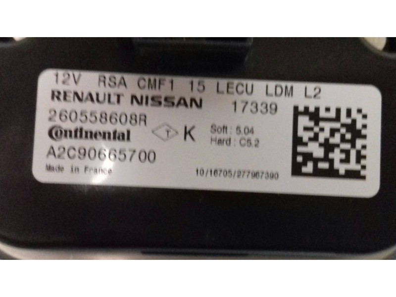 Recambio de centralita faros xenon para renault captur xmod referencia OEM IAM 260558608R A2C90665700 CONTINENTAL