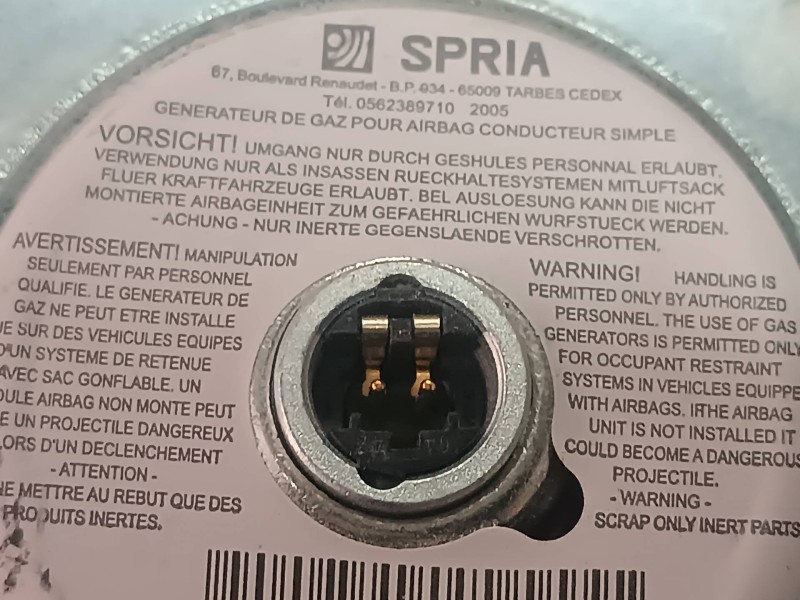 Recambio de airbag delantero izquierdo para dacia logan referencia OEM IAM 8200546962 01905167036 2 PINES