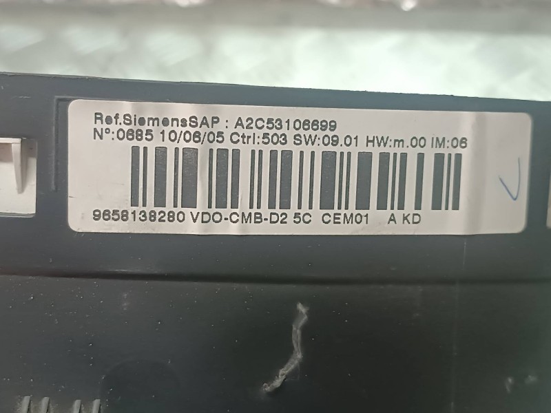 Recambio de cuadro instrumentos para peugeot 407 referencia OEM IAM A2C53106699 A2C53010609G SIEMENS VDO