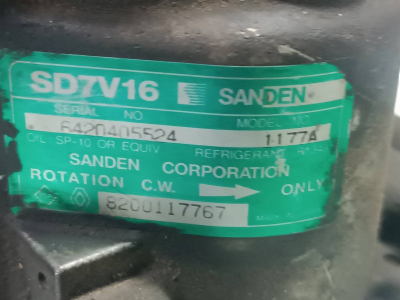 Recambio de compresor aire acondicionado para dacia logan referencia OEM IAM 8200117767 6420405524 SANDEN