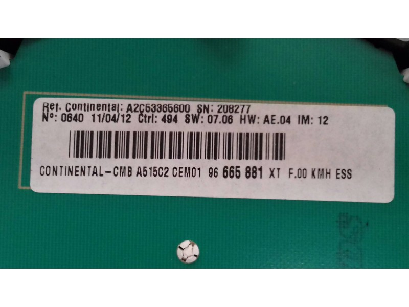 Recambio de cuadro instrumentos para citroen c3 tonic referencia OEM IAM A2C53365600 96665881XT A2C53385740