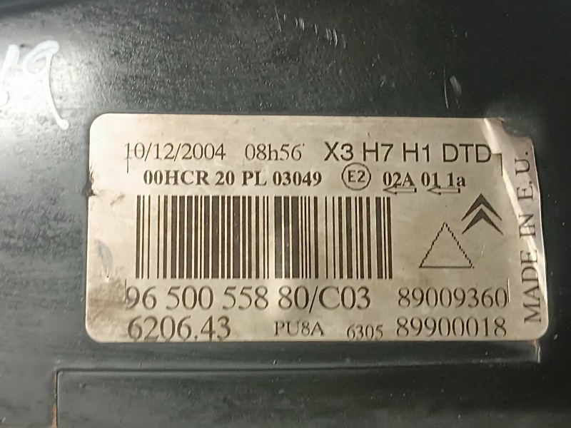 Recambio de piloto delantero derecho para citroen c5 break referencia OEM IAM 9650055880 89009360 89900018