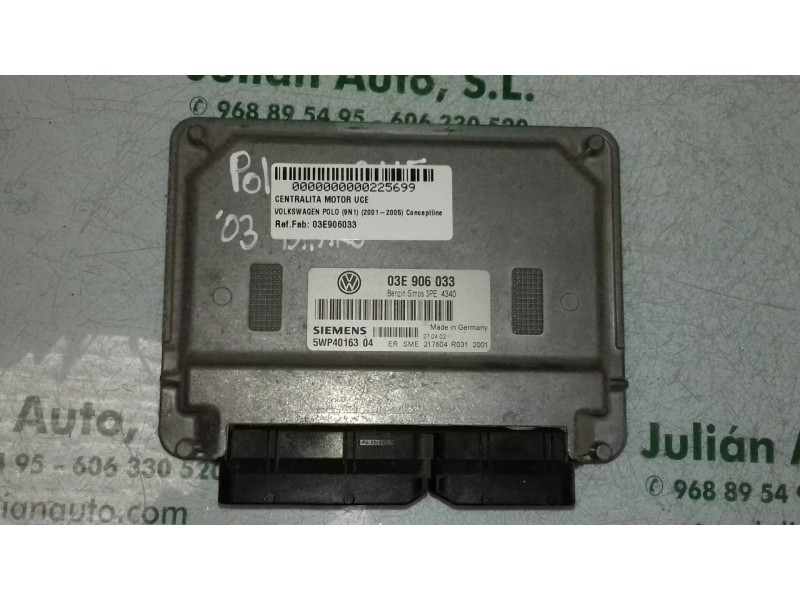 Recambio de centralita motor uce para volkswagen polo (9n1) conceptline referencia OEM IAM 03E906033 5WP4016304 SIEMENS