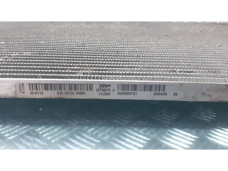 Recambio de condensador / radiador aire acondicionado para nissan qashqai (j10) referencia OEM IAM S2G92110JD00A  VALEO