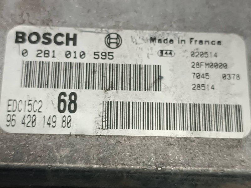 Recambio de centralita motor uce para citroen xsara picasso referencia OEM IAM 9642014980 0281010595 BOSCH