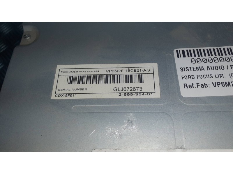 Recambio de sistema audio / radio cd para ford focus lim. (cb4) referencia OEM IAM VP6M2F18C821AG 7M5T18C939EE 