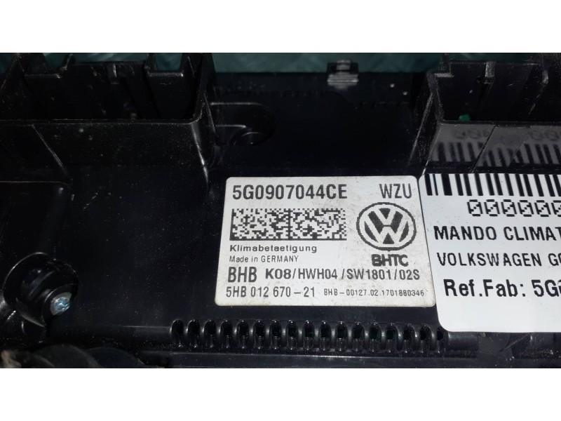 Recambio de mando climatizador para volkswagen golf vii lim. referencia OEM IAM 5G0907044CE 5HB01267021 