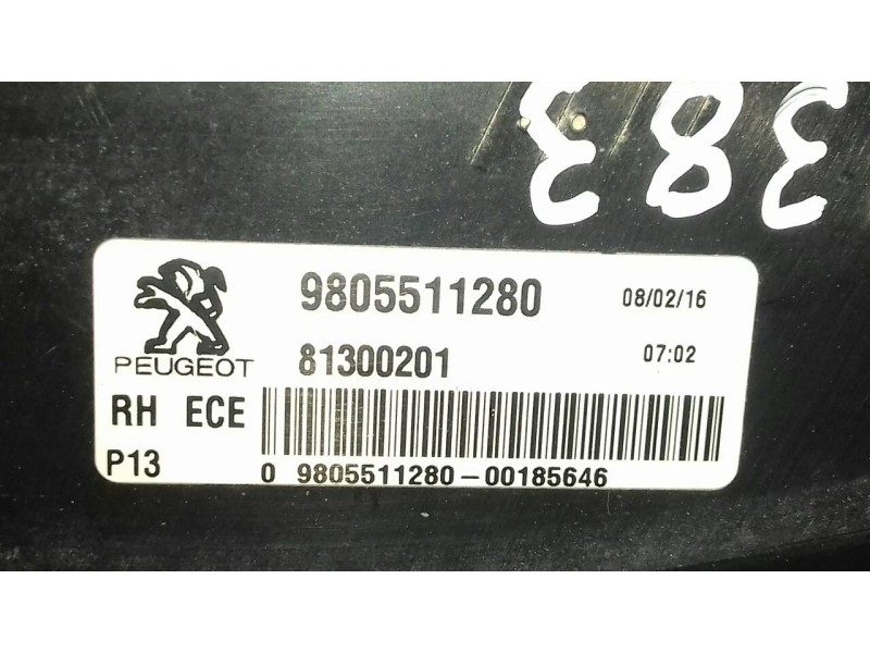 Recambio de piloto trasero derecho interior para peugeot 3008 confort referencia OEM IAM 9805511280 81300201 PORTON