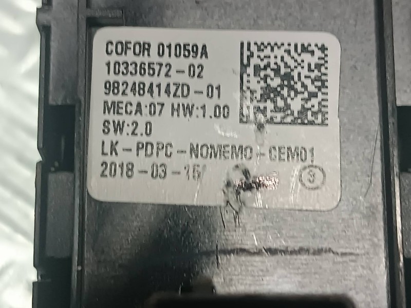 Recambio de mando elevalunas delantero izquierdo para peugeot 308 referencia OEM IAM 98248414ZD 10336572 