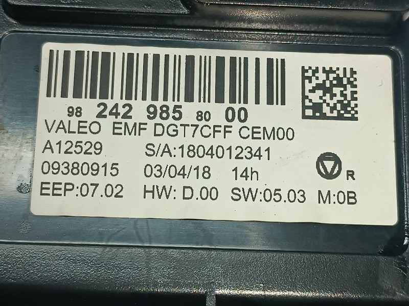 Recambio de pantalla multifuncion para peugeot 308 referencia OEM IAM 982429858000  VALEO