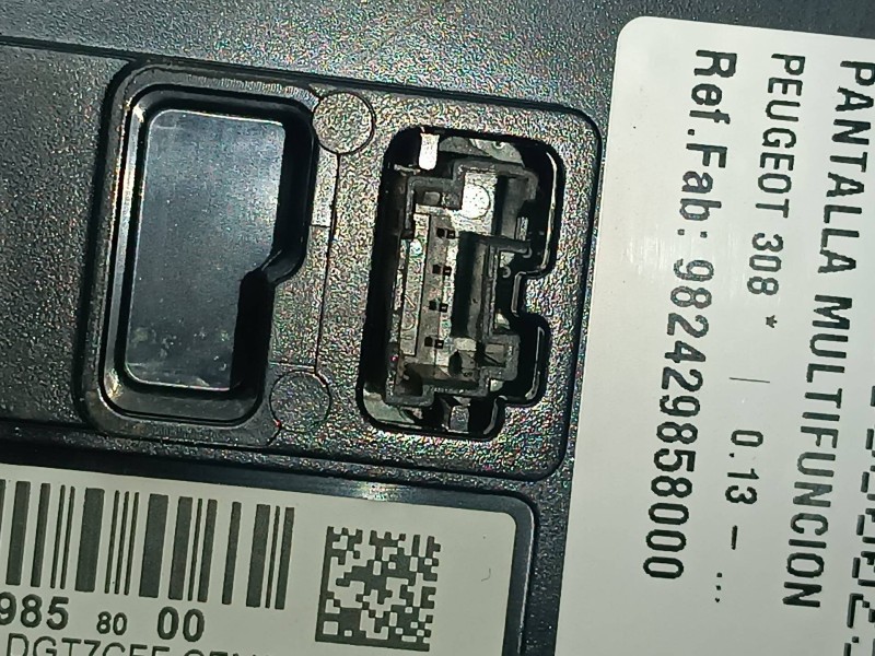 Recambio de pantalla multifuncion para peugeot 308 referencia OEM IAM 982429858000  VALEO