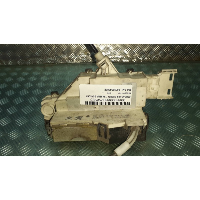 Recambio de cerradura puerta trasera derecha para peugeot 407 referencia OEM IAM 9659854080E CONECTOR 6 PINES ELECTRICA