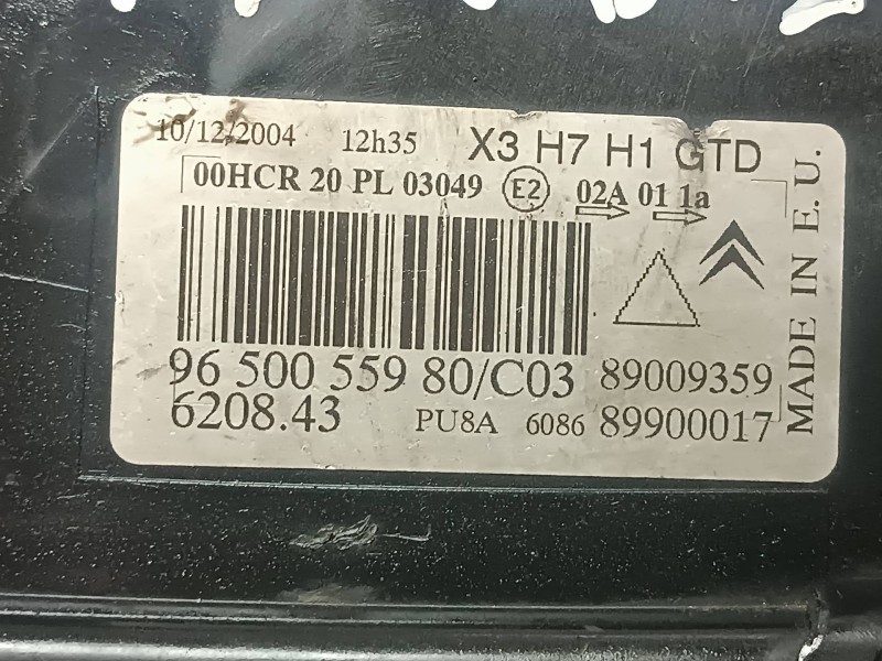 Recambio de faro izquierdo para citroen c5 break referencia OEM IAM 9650055980C03 620843 89009359