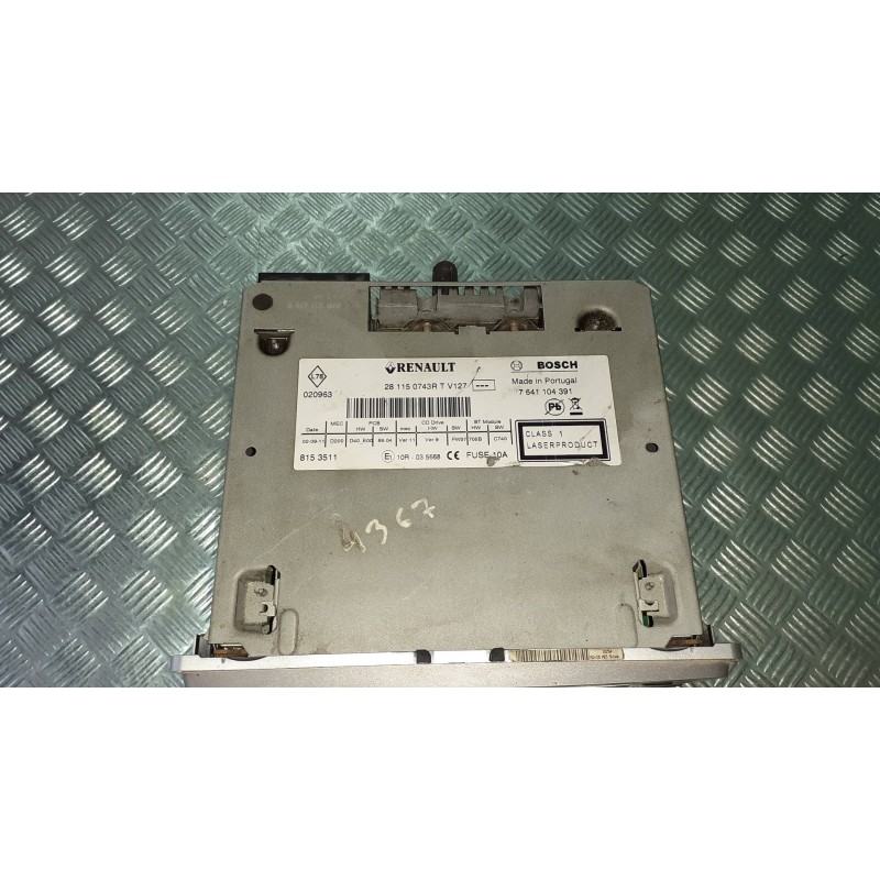 Recambio de sistema audio / radio cd para renault megane iii berlina 5 p referencia OEM IAM 281150743R 8153511 7641104391