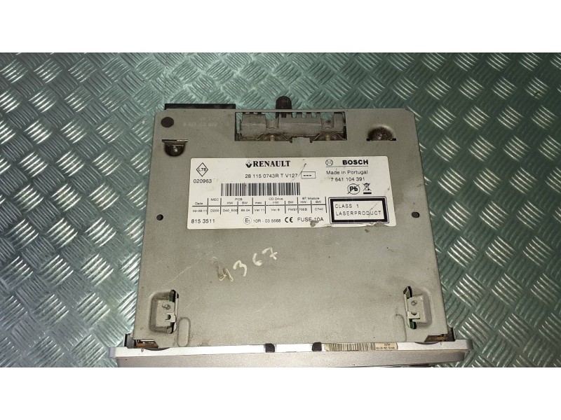 Recambio de sistema audio / radio cd para renault megane iii berlina 5 p referencia OEM IAM 281150743R 8153511 7641104391