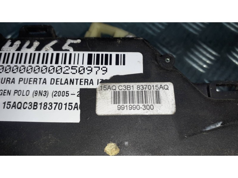 Recambio de cerradura puerta delantera izquierda para volkswagen polo (9n3) referencia OEM IAM 15AQC3B1837015AQ 837015AQ 9919903