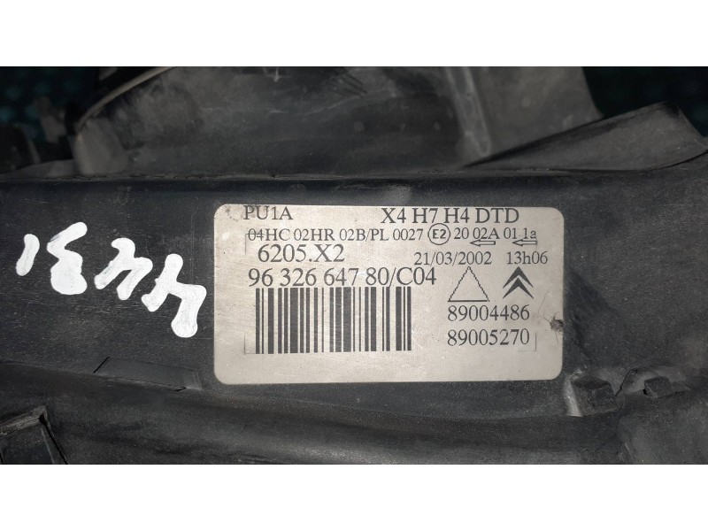Recambio de faro derecho para citroen c5 berlina referencia OEM IAM 9632664780 89004486 89005270