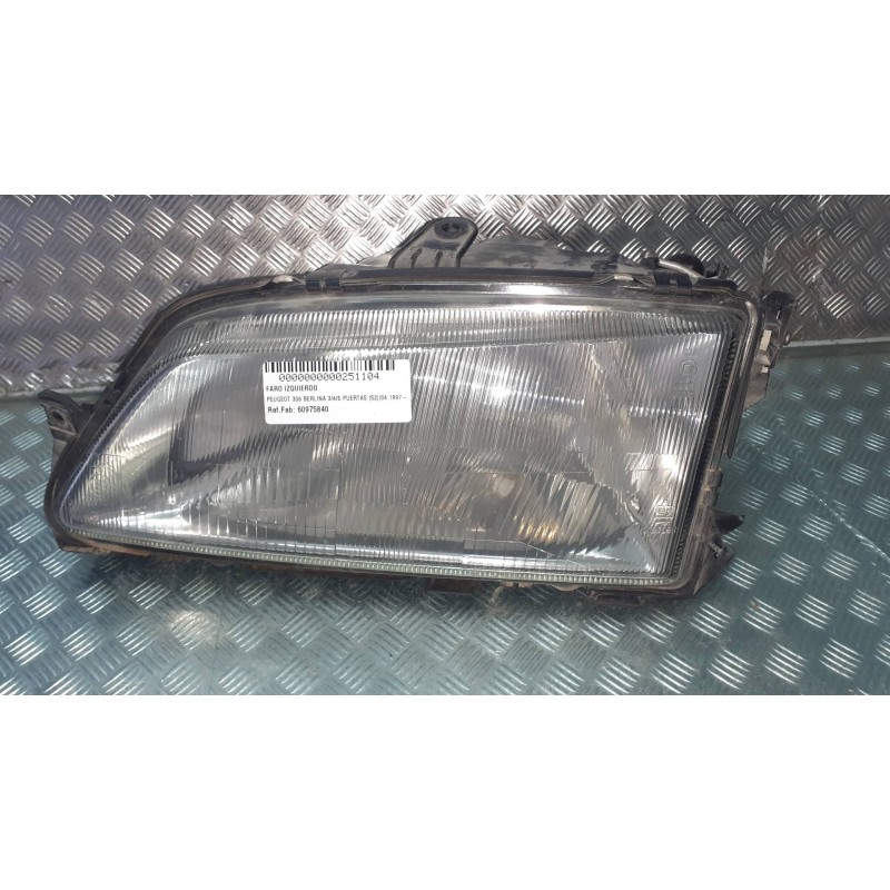 Recambio de faro izquierdo para peugeot 306 berlina 3/4/5 puertas (s2) referencia OEM IAM 60975840 029069191091 