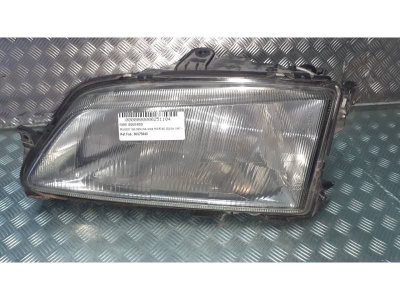 Recambio de faro izquierdo para peugeot 306 berlina 3/4/5 puertas (s2) referencia OEM IAM 60975840 029069191091 