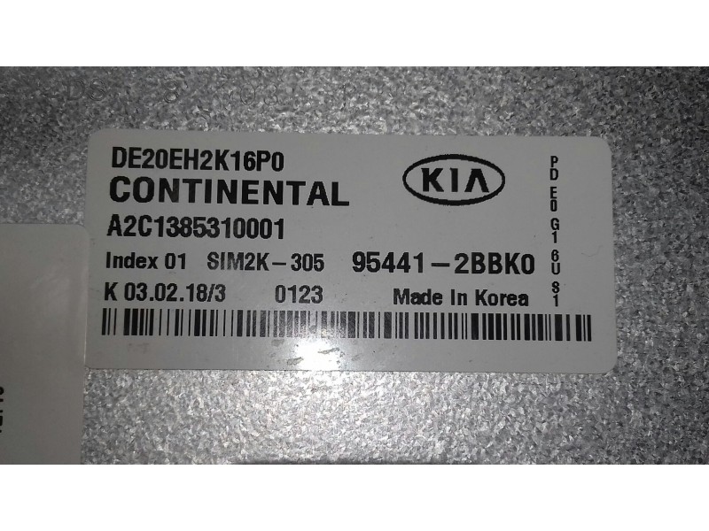 Recambio de centralita motor uce para kia niro business referencia OEM IAM 954412BBK0 A2C1385310001 PDE0G16US1