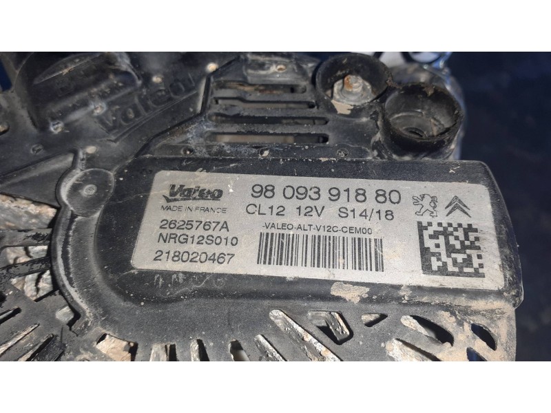 Recambio de alternador para peugeot 308 referencia OEM IAM 9809391880 2625767A 