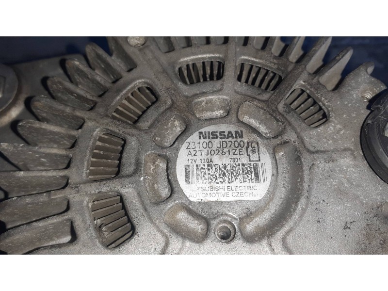 Recambio de alternador para nissan qashqai (j10) referencia OEM IAM 23100JD200 A2TJ0261ZE 120A