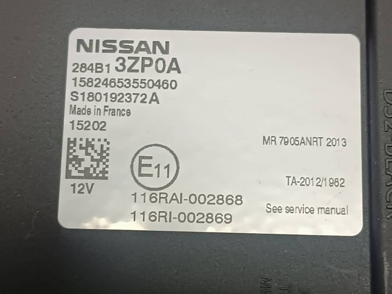 Recambio de caja reles / fusibles para nissan pulsar (c13) referencia OEM IAM 284B13ZP0A  