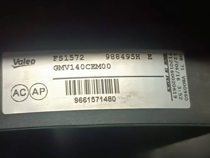 Recambio de electroventilador para citroen berlingo cuadro referencia OEM IAM 10498747167  VALEO