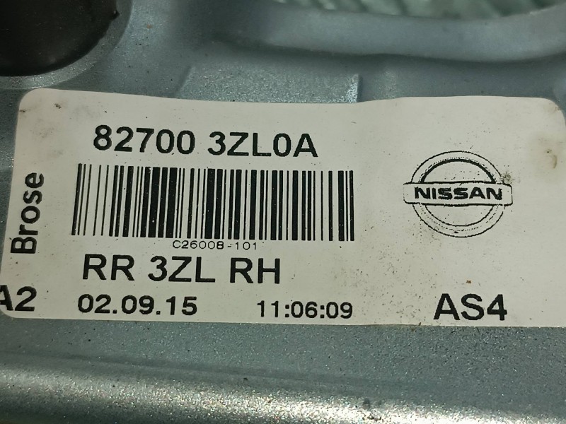 Recambio de elevalunas trasero derecho para nissan pulsar (c13) referencia OEM IAM 827003ZL0A CONCTOR 2 PINES ELECTRICO