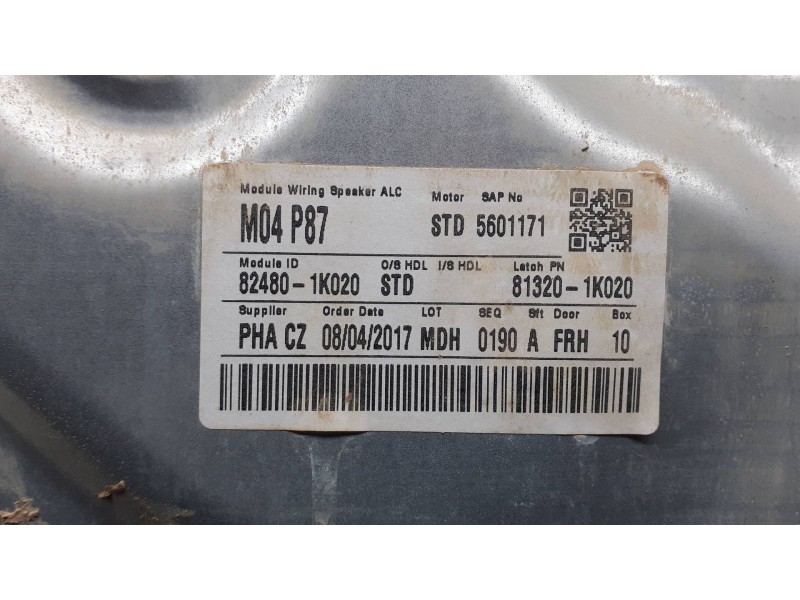 Recambio de elevalunas delantero derecho para hyundai ix20 referencia OEM IAM 824801K020 813201K020 ELECTRICO