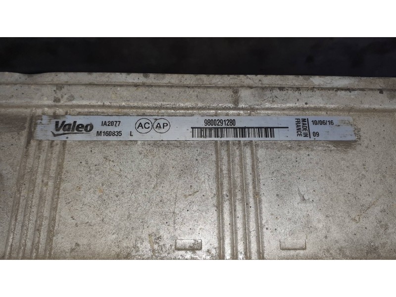 Recambio de intercooler para citroen berlingo cuadro referencia OEM IAM 9800291280  